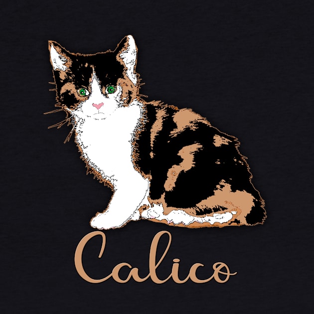 Sweet Calico Cat Art by Scarebaby